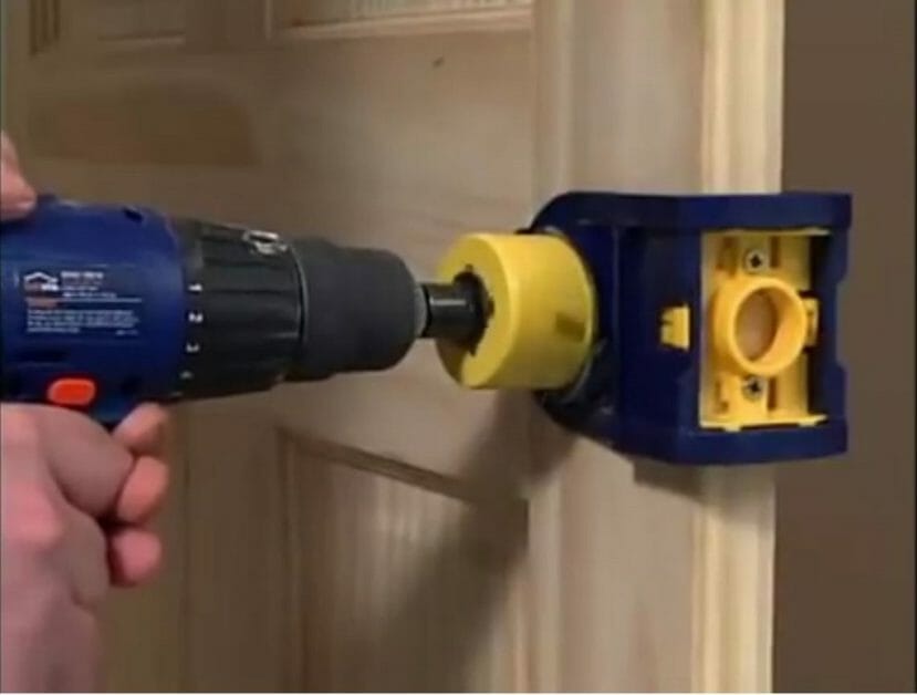 hole saw to drill the lockset hole