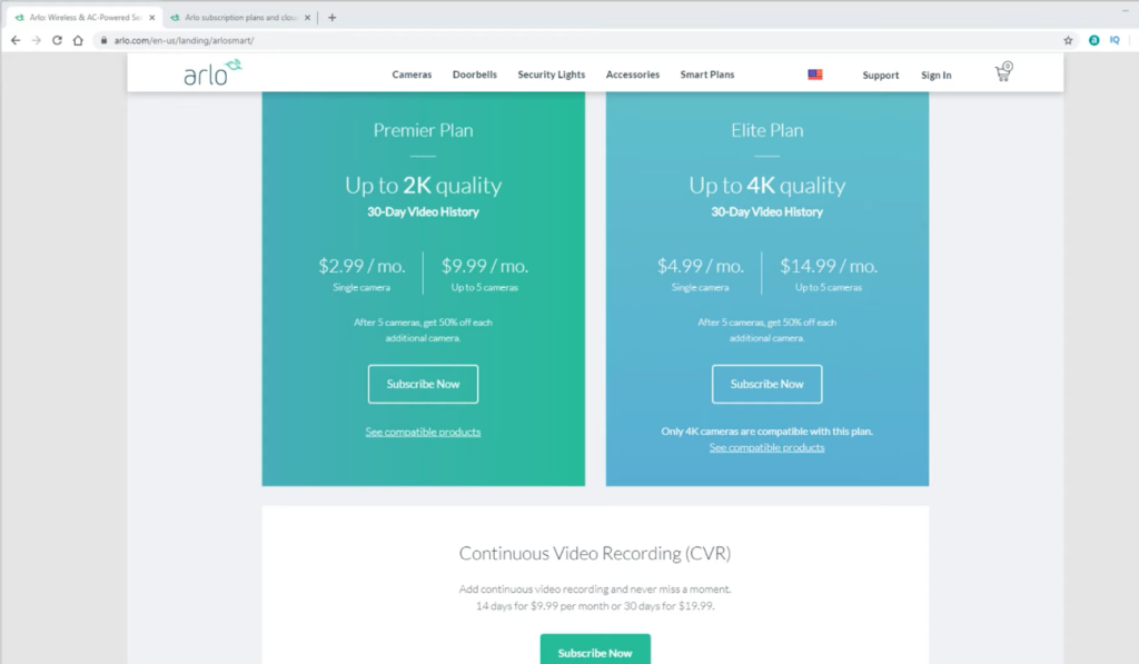arlo subscription